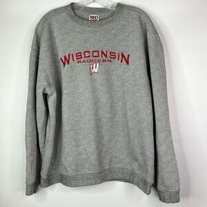 Vintage Red Oak Wisconsin Badgers Grew Crewneck Grunge Sweatshirt XL